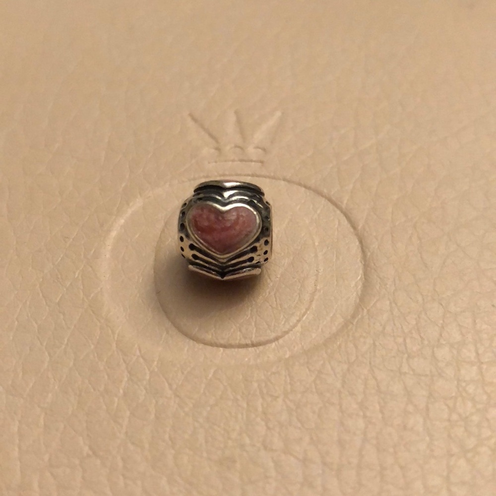 **RETIRED** Auth. Pandora Pink Enamel Heart Charm